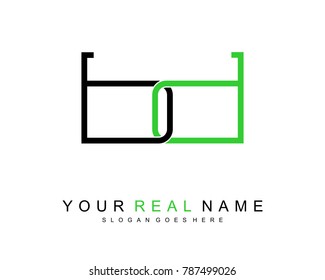 Initial B & D minimalist logo template vector