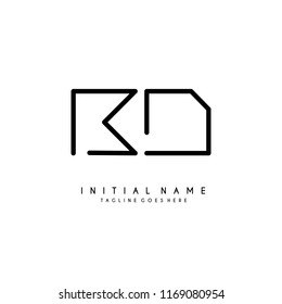 Initial B D minimalist modern logo identity vector