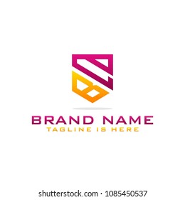 Initial B E abstract logo template vector