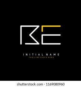 Initial B E minimalist modern logo identity vector
