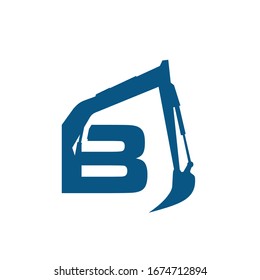 Initial B Excavator Logo Concept Vector Stock Vector (Royalty Free ...