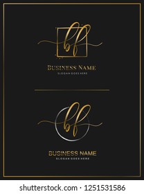 Initial B F BF handwriting logo vector. Letter handwritten logo template.