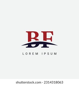 Plantilla vectorial de diseño de logotipo de letras iniciales B F, símbolo gráfico para identidad empresarial
