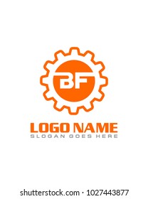 Initial B & F gear logo template vector