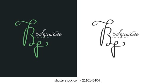 Initial B and F Logo Design with Handwriting Style. BF Signature Logo or Symbol for Wedding, Fashion, Jewelry, Boutique, and Business Identity