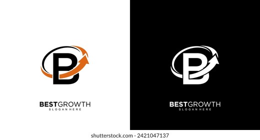 Initial B finance charts Logo, usable for  business,  and company logos , flat design logo template, vector illustration