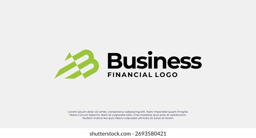 Initial B finance charts Logo vector