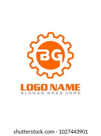 Initial B & G gear logo template vector