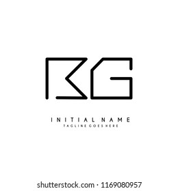 Initial B G minimalist modern logo identity vector