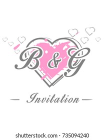 Initial B & G wedding invitation logo template vector