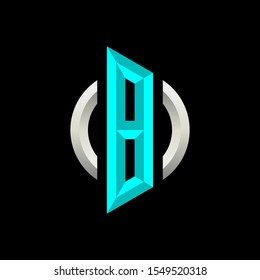 Initial B Gaming Esport Logo Design Modern Template isolated on black background