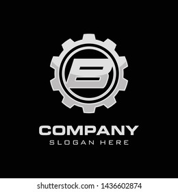 Initial B gear logo template vector illustration