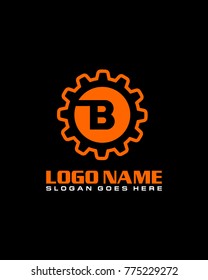 Initial B gear logo template vector