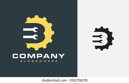 initial B gear wrench logo