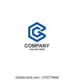 initial b with hexagon logo design template