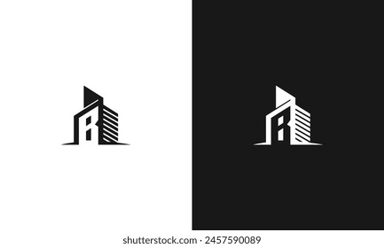 Initial B Home Building Hotel Apartment Office City Sky Crappers Urban Logo
