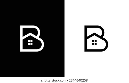 initial B home logo design