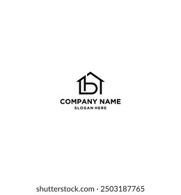 initial B home logo design