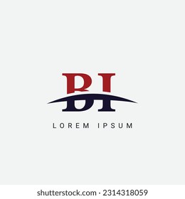 Plantilla de vector de diseño de logotipo B I inicial, BI Letter, símbolo gráfico para identidad empresarial