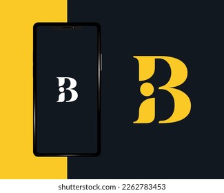 initial B iB Bi logo design template