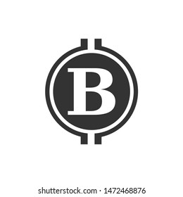 Initial B icon vector. Finance, bank, coin, money concept