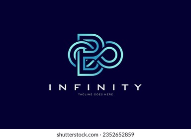 Initial B Infinity Logo Design. letter B with infinity combination. usable for technology and company logos. vector illustration