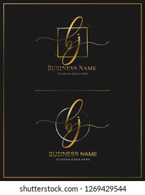 Initial B J BJ handwriting logo vector. Letter handwritten logo template.
