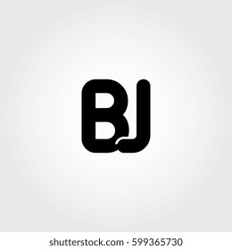 initial b and j black business logo
