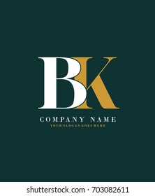 Initial B & K simple design logo template vector