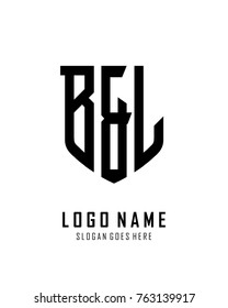 Initial B & L abstract shield logo template vector