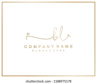 Initial B L handwriting logo template vector