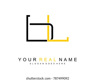 Initial B & L minimalist logo template vector