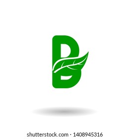 Initial B with leaf logo inspiration