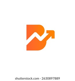 Initial B Letter Arrow Growth Logo Vector Abstract Illustration Icon Design Template Element