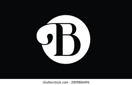 Initial B letter Black Color With White Background Logo Design vector Template. Calligraphy Letter B Logo Design