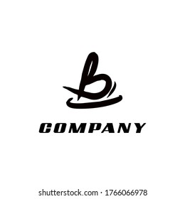 Initial B letter with graffiti tag style for business logo design template