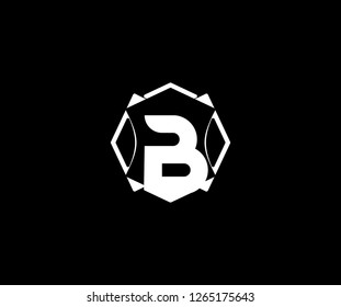 Initial B Letter Isolated Abstract Illusion Geometric Shape Logotype