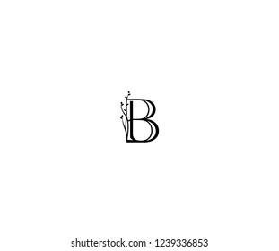 Initial B Letter Linear Linked Monogram Floral Ornate Monogram Logotype