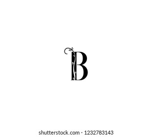 Initial B Letter Linked Organic Flourishes Monogram Logotype