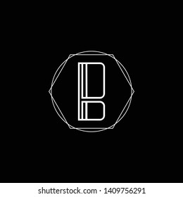 Initial B letter logo design in black background