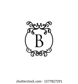 Initial B letter luxury beauty flourishes ornament monogram logo