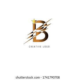 Initial B letter Unique attractive creative modern luxury beauty flourish thunder lightning ornament black white monogram logo. design vector logotype.