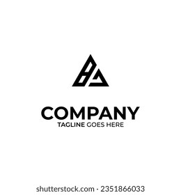 Initial B and A lettering logo design. BA creative modern black letters logo design template