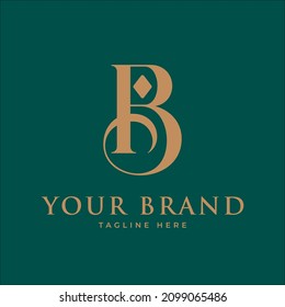 Logotipo inicial B Linked Luxury Premium, vector de logotipo B