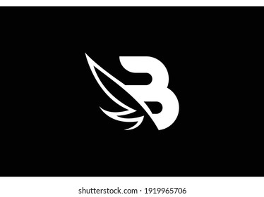 Initial B Linked Sharp Shape Wings Vector Logo