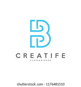 Initial B logo concepts template vector