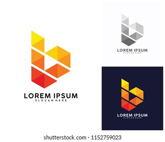 Initial B logo design template, B logo vector