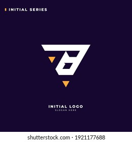 Initial B logo design with triangle shape, Logo for game, esport, initial gaming, community or business.