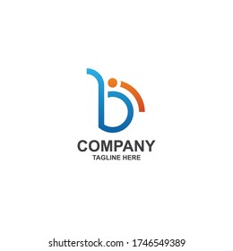 initial b i logo design vector