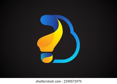 Initial B Logo idea lamp Template Design Vector